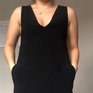 Aritzia Wilfred black deep V cocktail dress